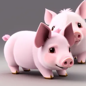Money-Saving Pink Piggy Bank with Coins