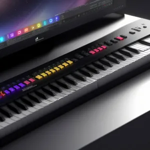 Black Digital Synthesizer Keyboard - Technological Musical Apparatus