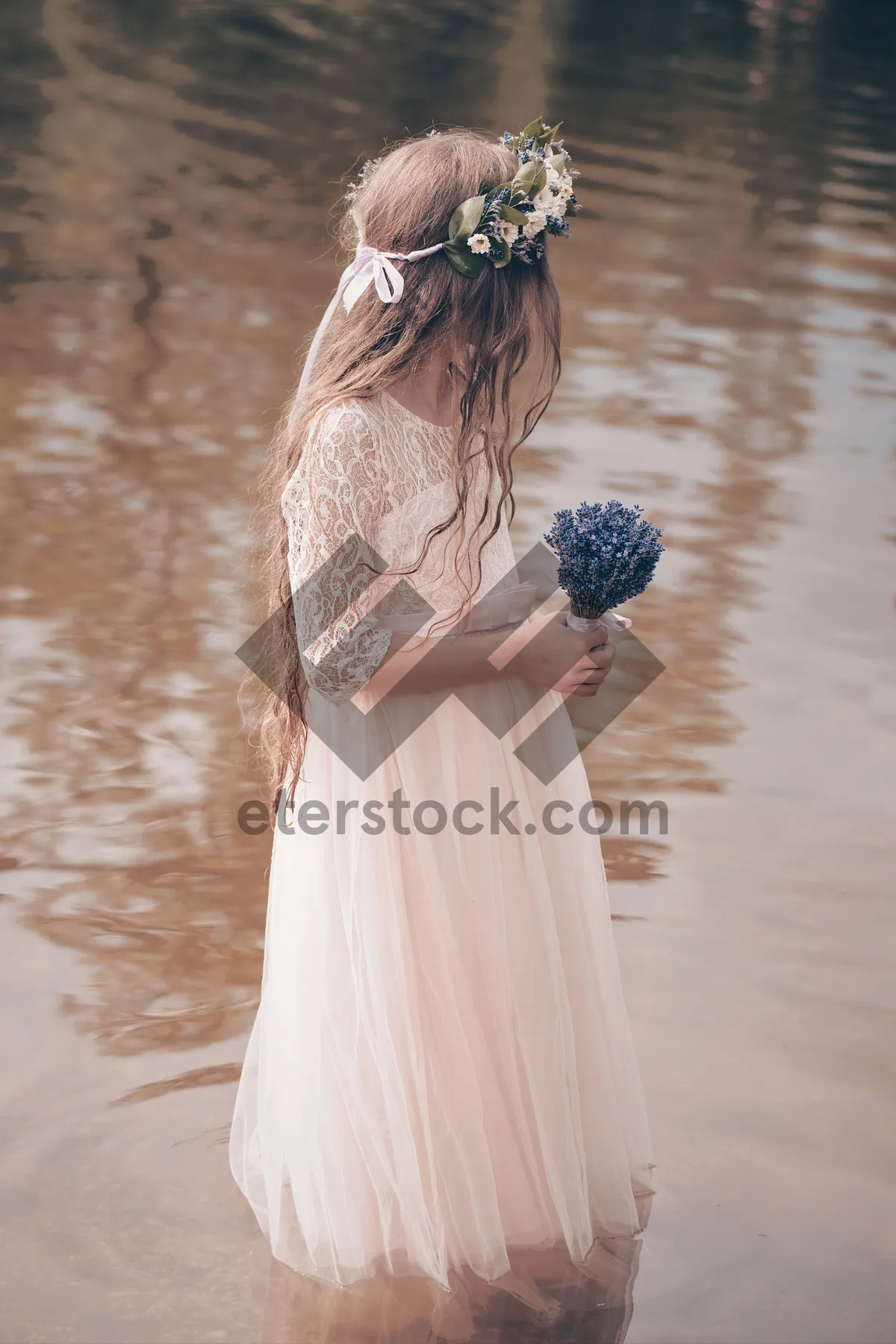 Picture of Happy Wedding Couple in Bridal Attire