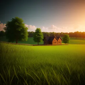 Vibrant Rural Horizon with Rolling Meadows