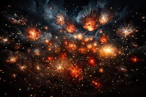 Black Galaxy Night Sky Firework Celebration