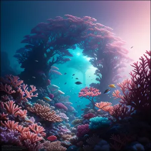 Colorful Coral Reef in Deep Ocean Waters