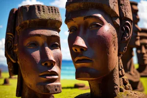 Carnival Mask Sculpture in Traditional Attire