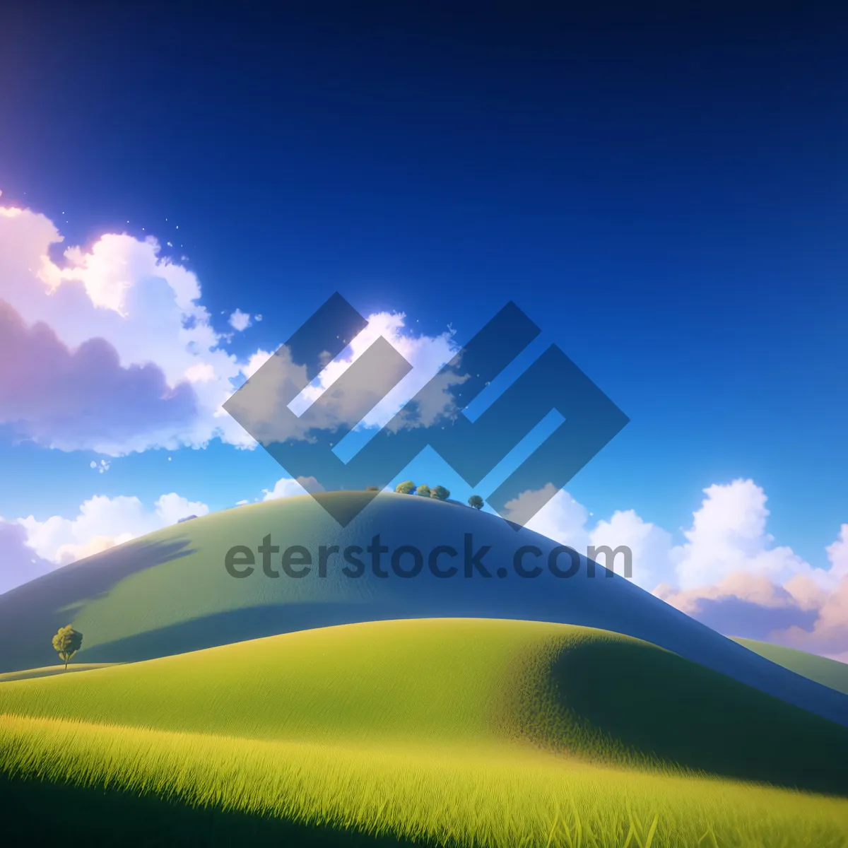 Picture of A Serene Countryside Escape: Rural Landscape Under a Clear Sky