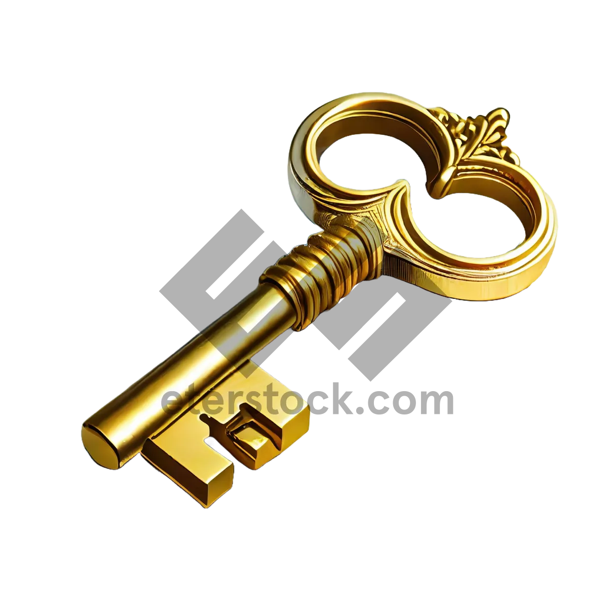 Picture of Metal key symbol sign for 3D design concept