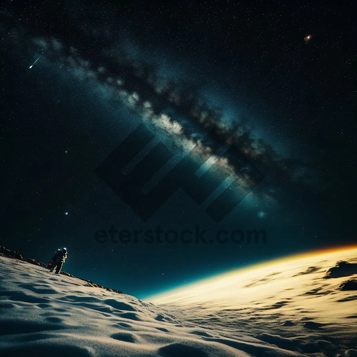 Picture of Dark Moon in Space Fantasy Cosmos Galaxy Sky