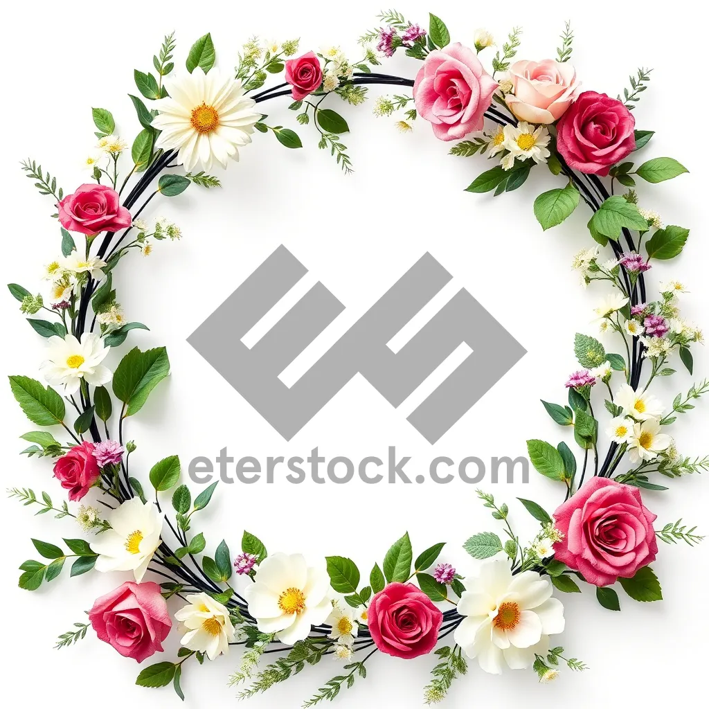 Picture of Floral Spring Pattern Decoration Card with Ornate Border
