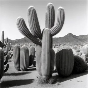 Desert Cactus Against Beautiful Arizona Sky