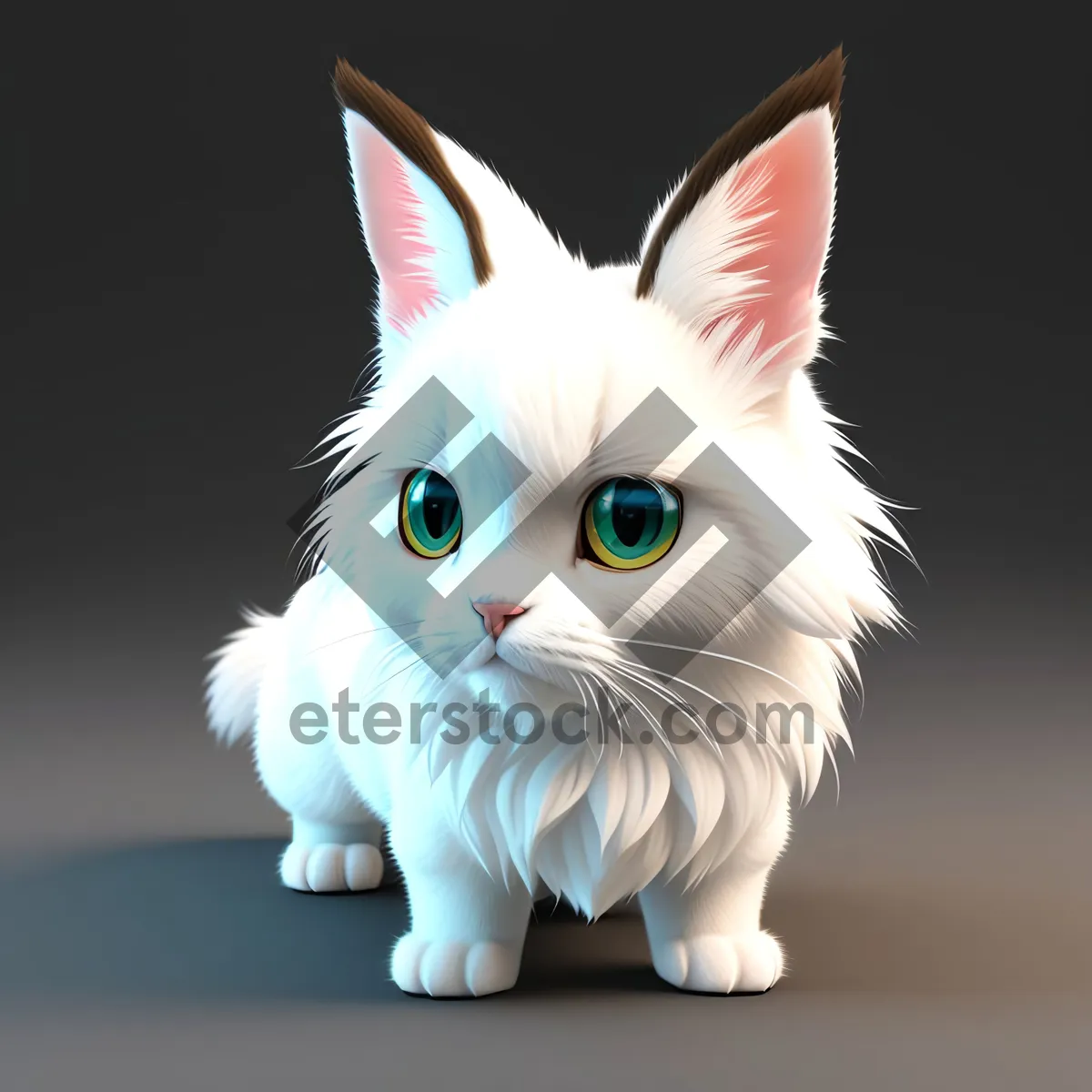 Picture of Fluffy Purebred Kitty with Curious Eyes