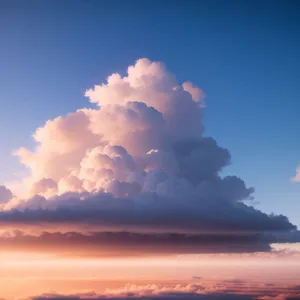 Sunny Sky with Fluffy Clouds and vibrant Sunlight