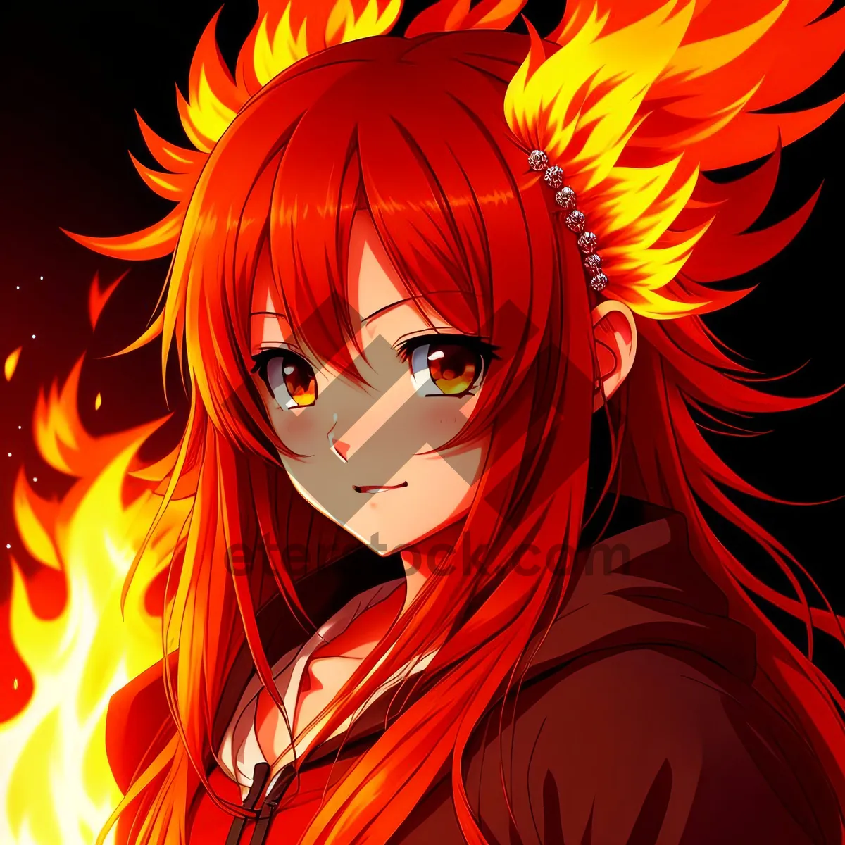 Picture of Artistic Cartoon DJ with Vibrant Hair.