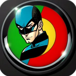 Shiny Metallic Round Web Button Icon