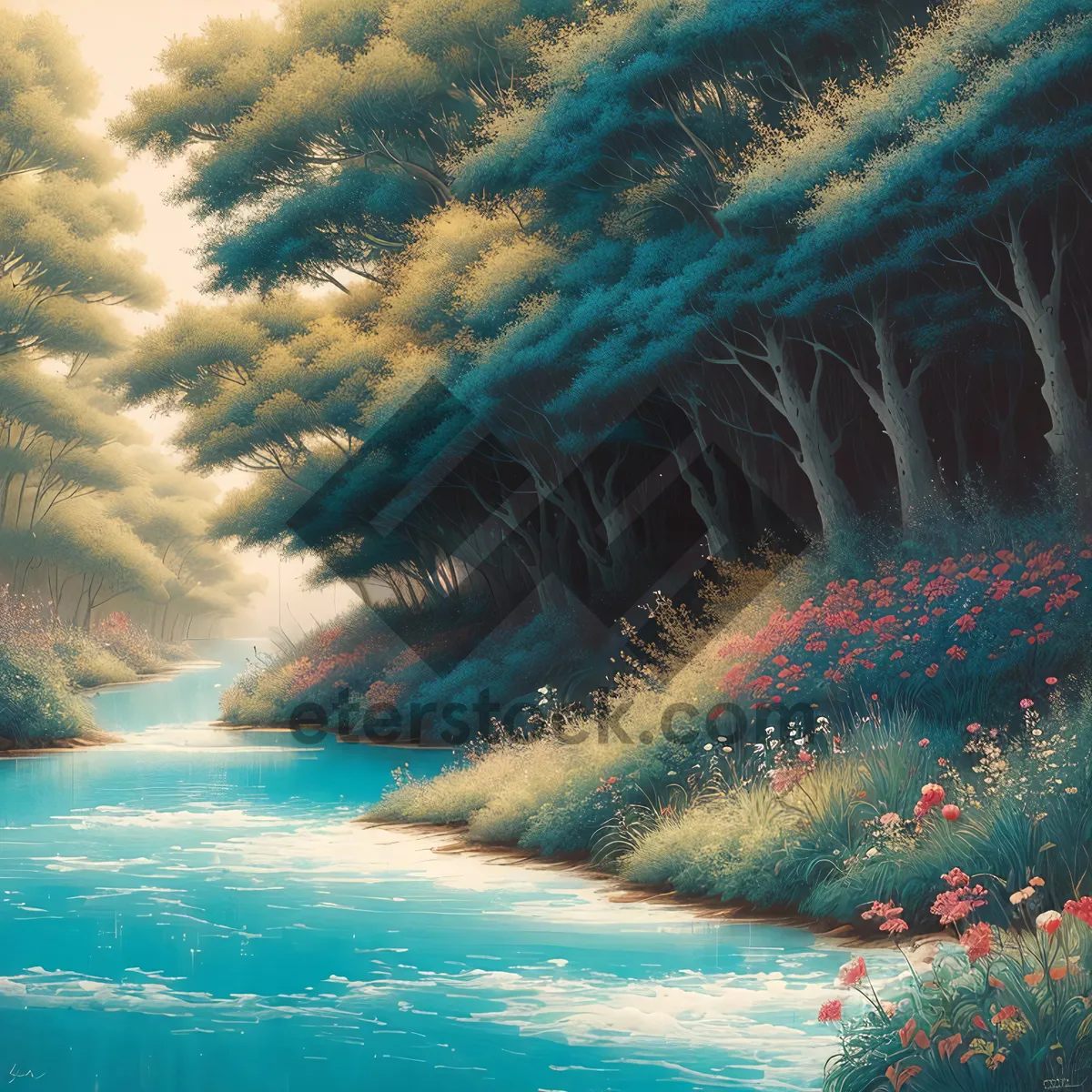 Picture of Serene Ocean Waves Under Sunny Sky