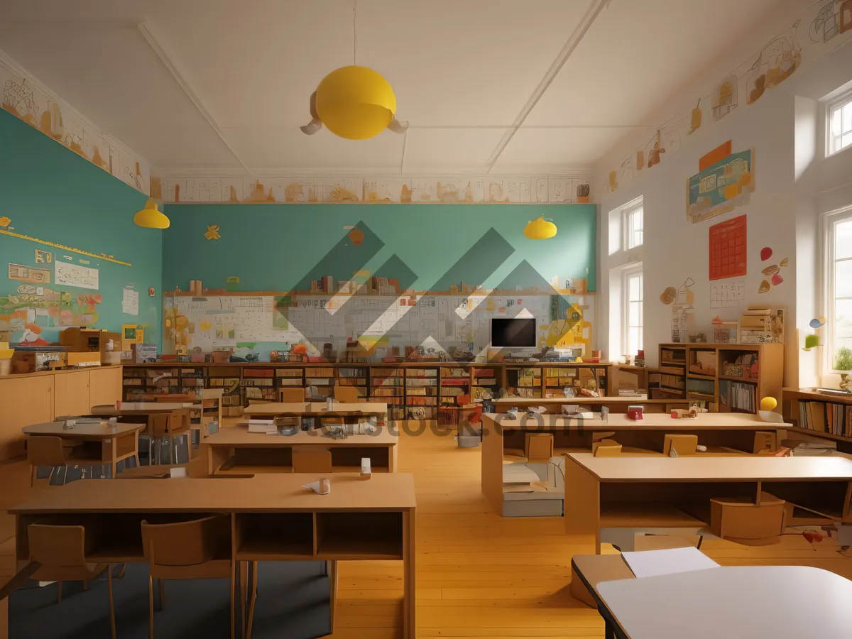 Picture of Modern restaurant interior design with wooden furniture and lamps.