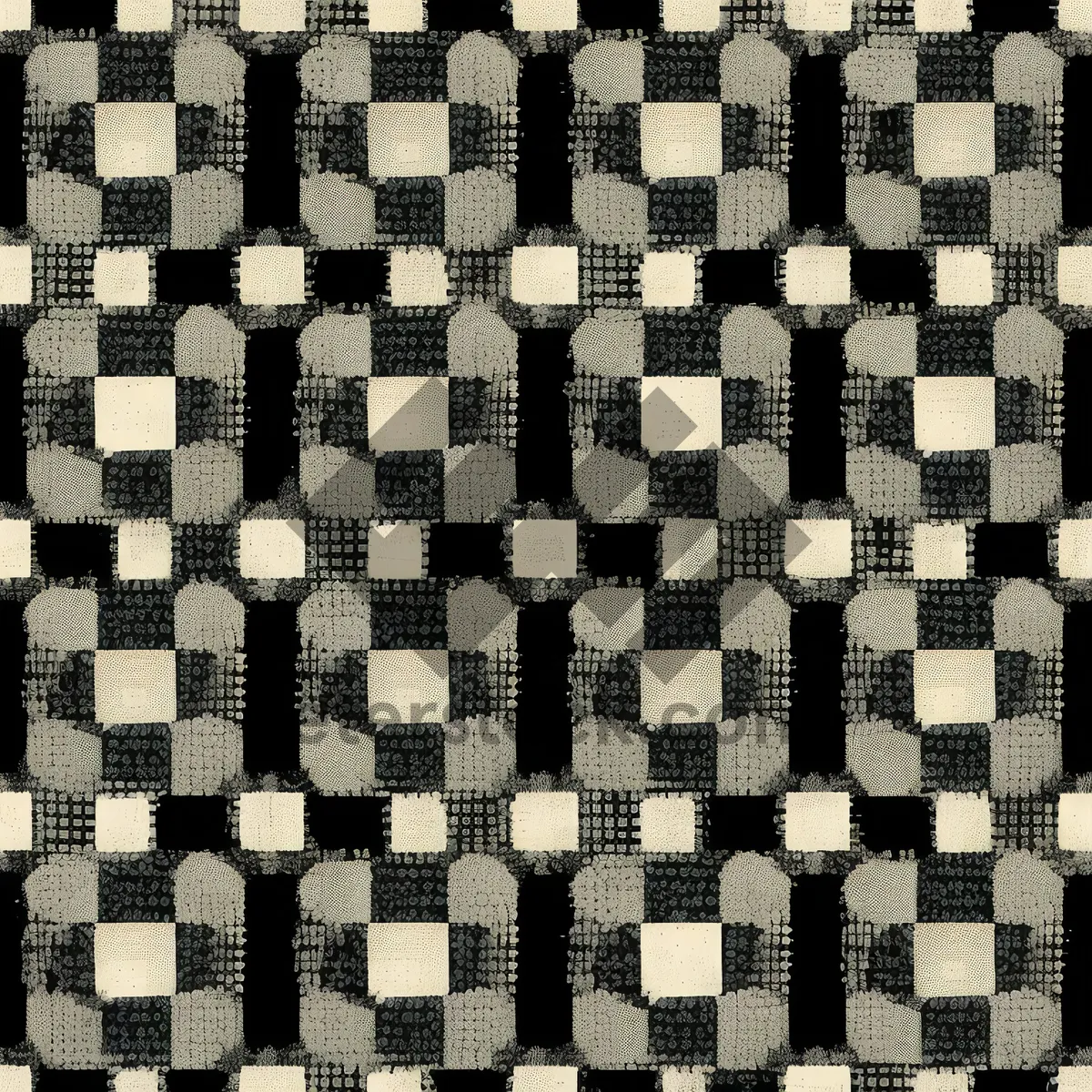 Picture of Black geometric checkered tile wallpaper design texture.