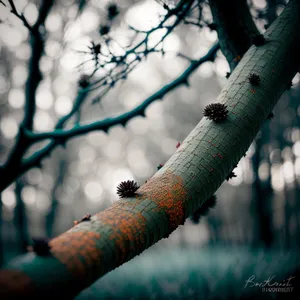 Birch Switch Hanging from Tree Branch Against Sky