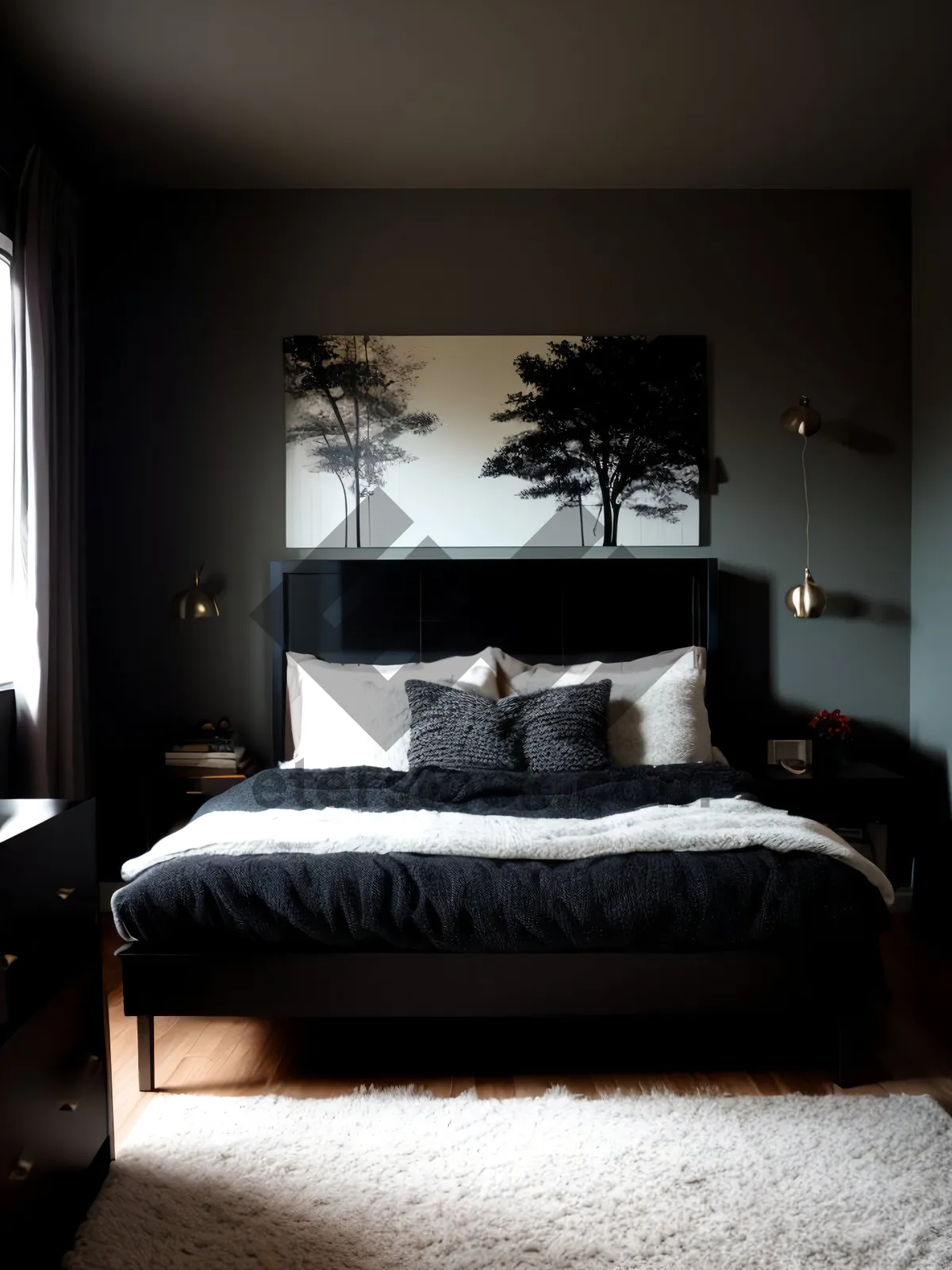 Picture of Modern Luxury Bedroom with Stylish Four-Poster Bed