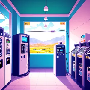 Modern 3D Vending Machine Inside Bank