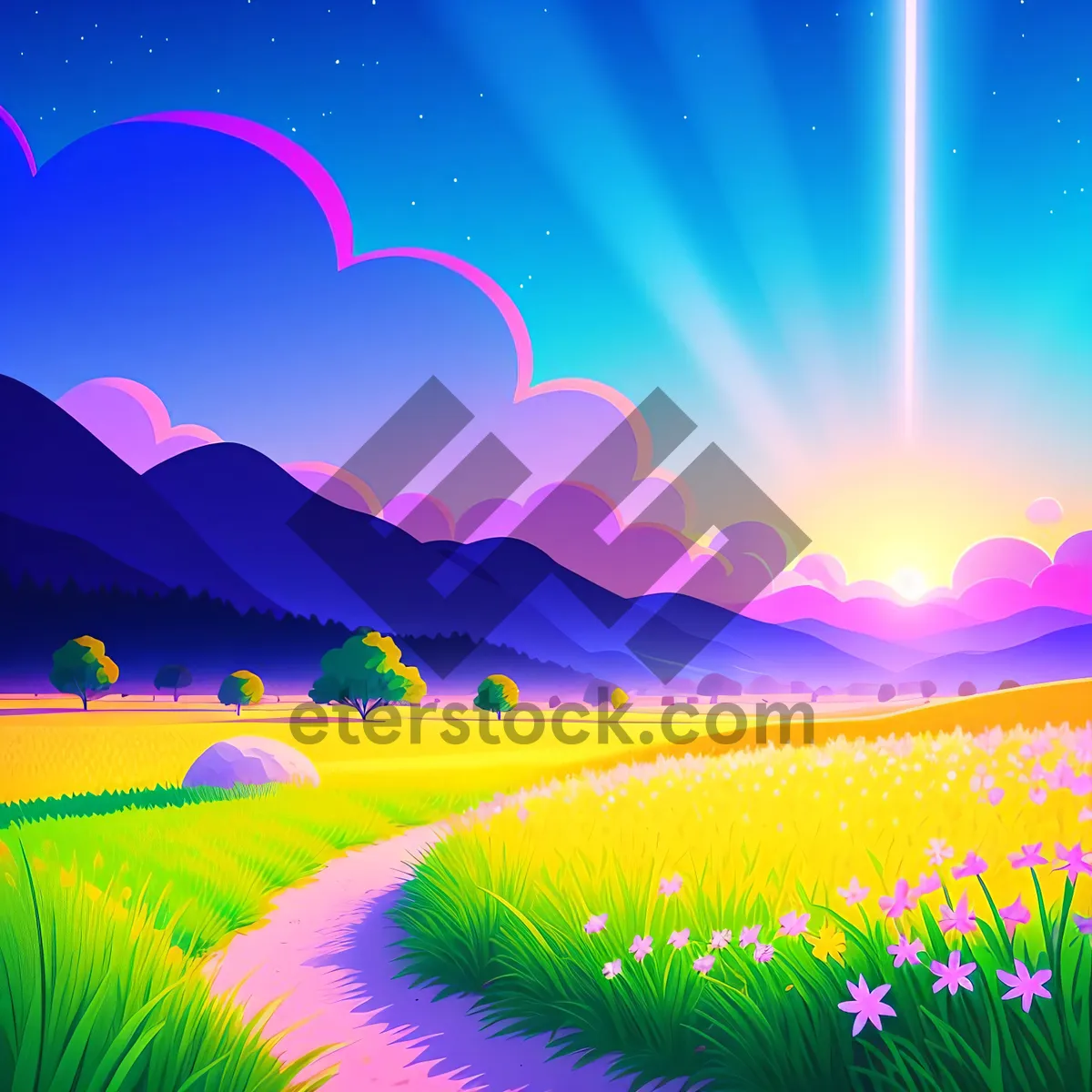 Picture of Starlight Sky: Bright and Colorful Lightning Design