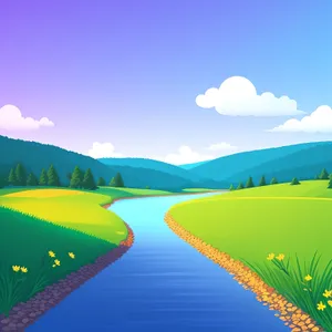 Serene Summer Countryside with Rolling Hills and Clear Blue Skies