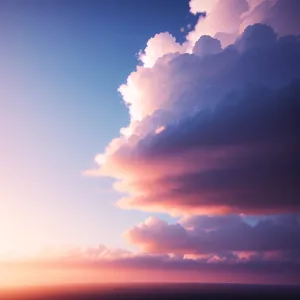 Vibrant Summer Sky with Fluffy Clouds