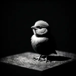 Charming avian perched on branch in garden