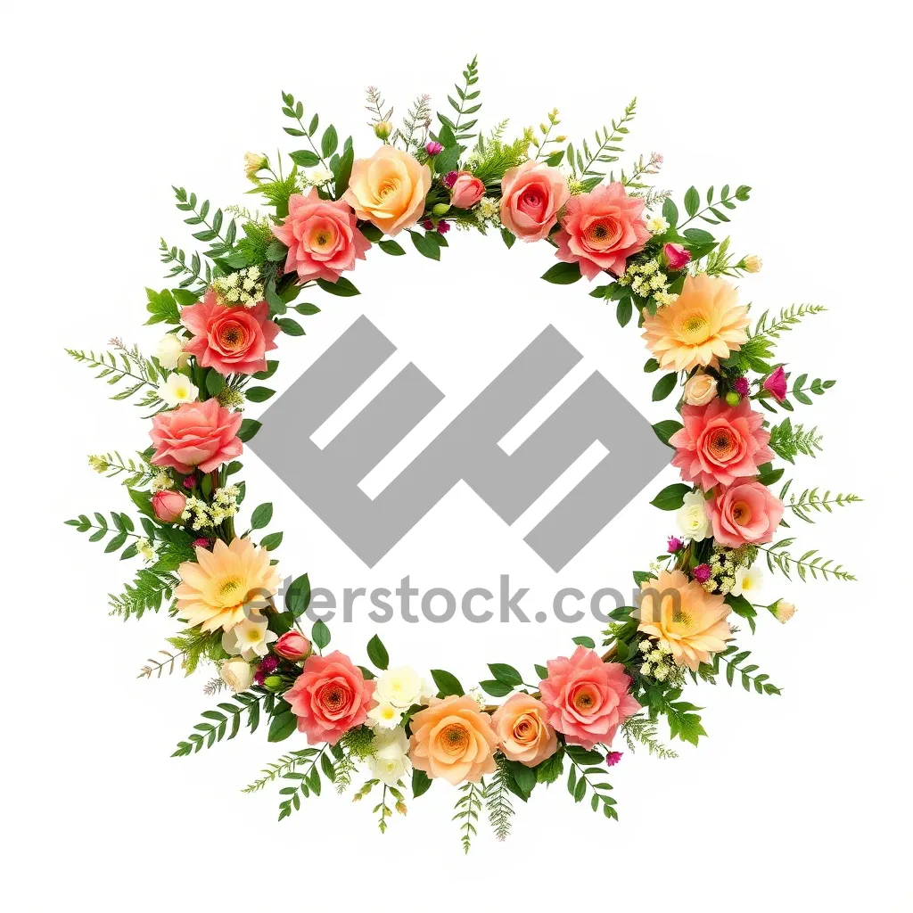 Picture of Floral Silhouette Ornate Border Decal Illustration