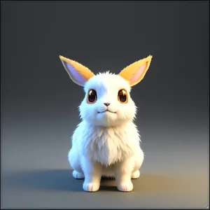Fluffy Feline Friend with Perky Bunny Ears
