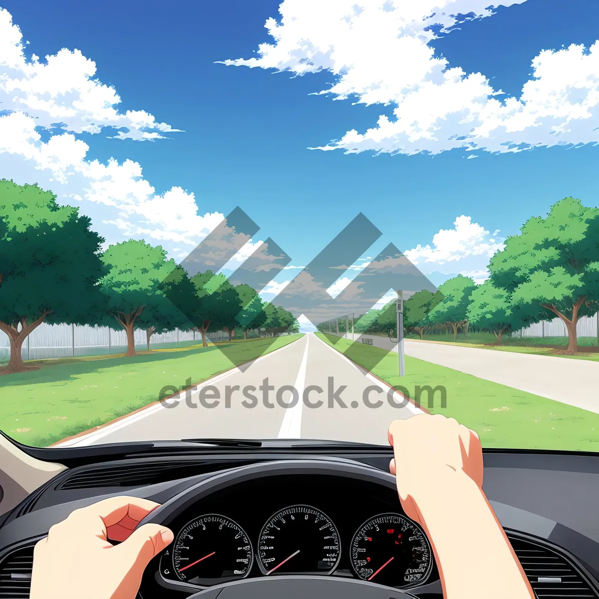 Picture of Fast Drive: Speeding Down the Highway in an Automobile