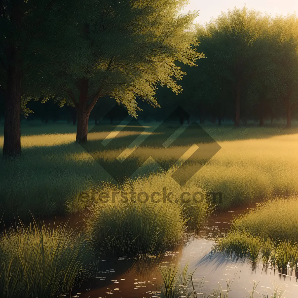 Picture of Serene Sunset Over Riverside Park