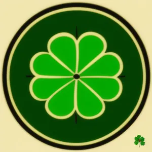 Web Design Symbol: Artistic Clover Button