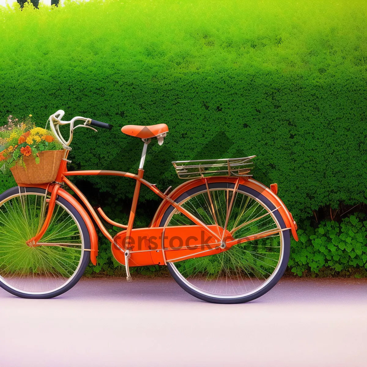 Picture of Active Cyclist Riding a Bike Outdoors