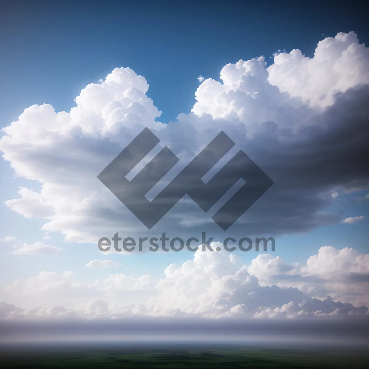 Picture of Vibrant Sky: Sunlit Fluffy Clouds and Clear Atmosphere
