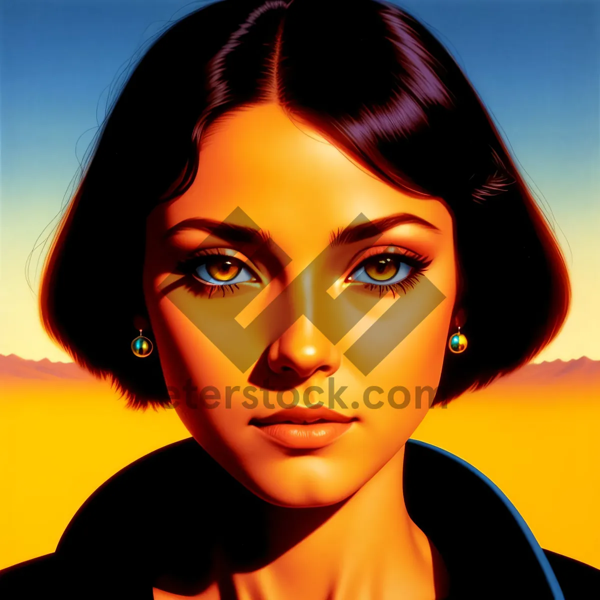 Picture of Stunning brunette model with captivating gaze
