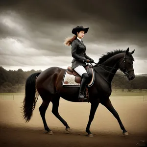 Speedy Stallion Galloping with Cowboy Rider