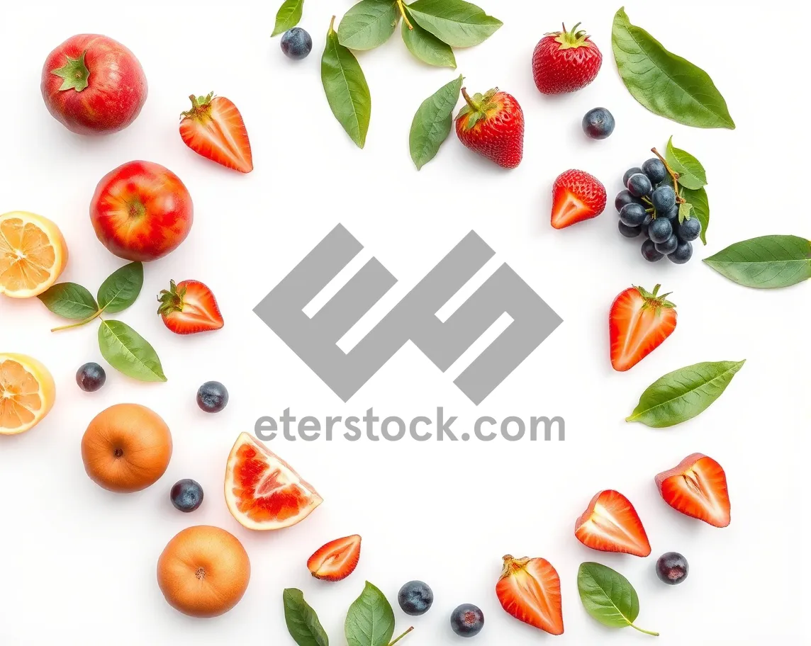 Picture of Fresh Healthy Fruits Collection - Strawberry, Cherry, Berry & Apple