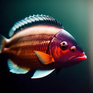 Golden Swim in Underwater Aquarium