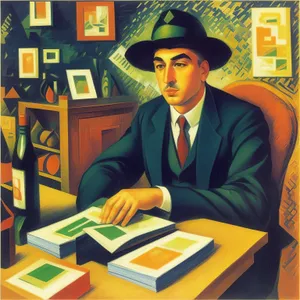 Professional man working on laptop in corporate office setting