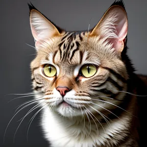 Adorable Domestic Tabby Cat with Curious Eyes