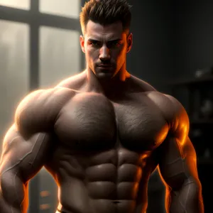 Muscular Athlete's Powerful and Sexy Torso