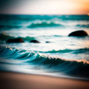 Serenity at Sunset: Coastal Skyline Reflection.