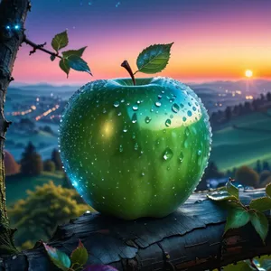 Festive Granny Smith apple tree decoration