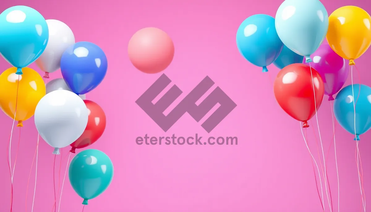Picture of Colorful birthday party balloons decoration celebration image.