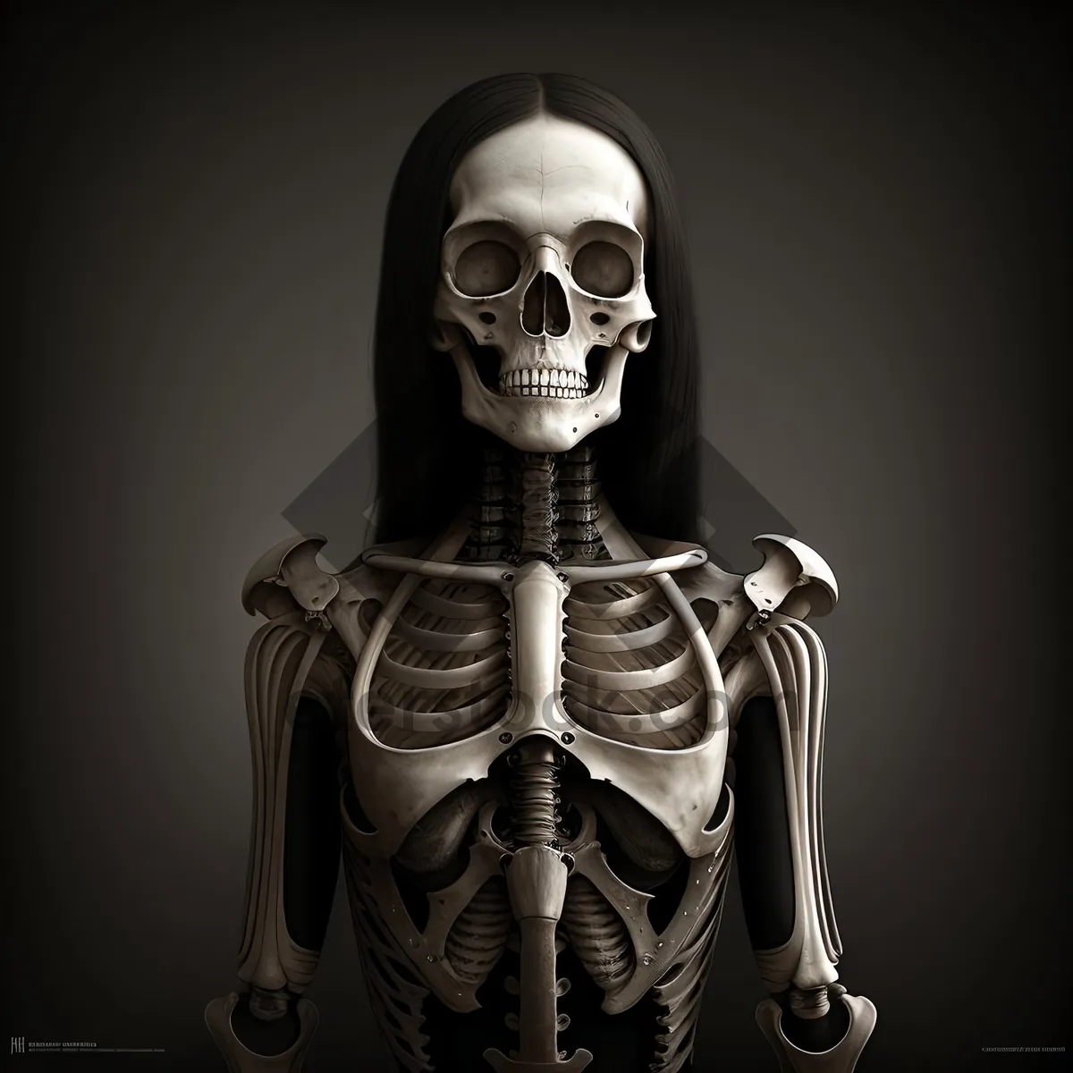 Picture of Anatomical Horror: Scary 3D X-ray of Skeleton Head