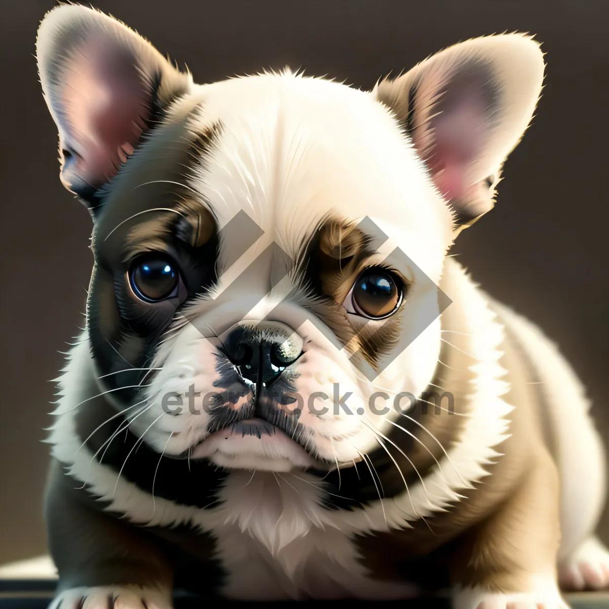Picture of Adorable Wrinkle Bulldog Puppy in Studio