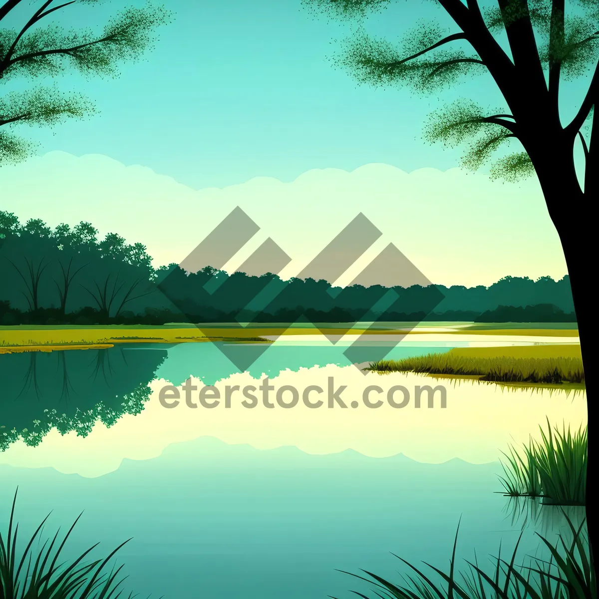 Picture of Tropical Paradise Sunset over Tranquil Ocean