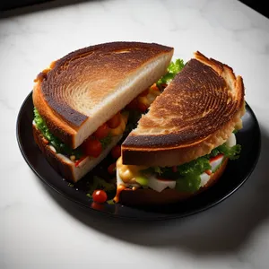 Delicious gourmet hamburger with cheese and lettuce