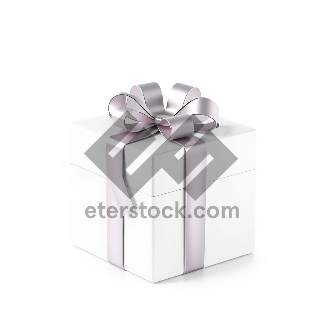 Picture of 3D Holiday Gift Box with Ribbon and Bow