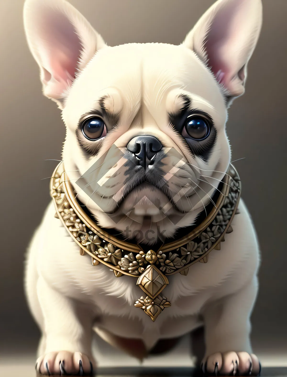 Picture of Adorable Bulldog Puppy with Wrinkled Features