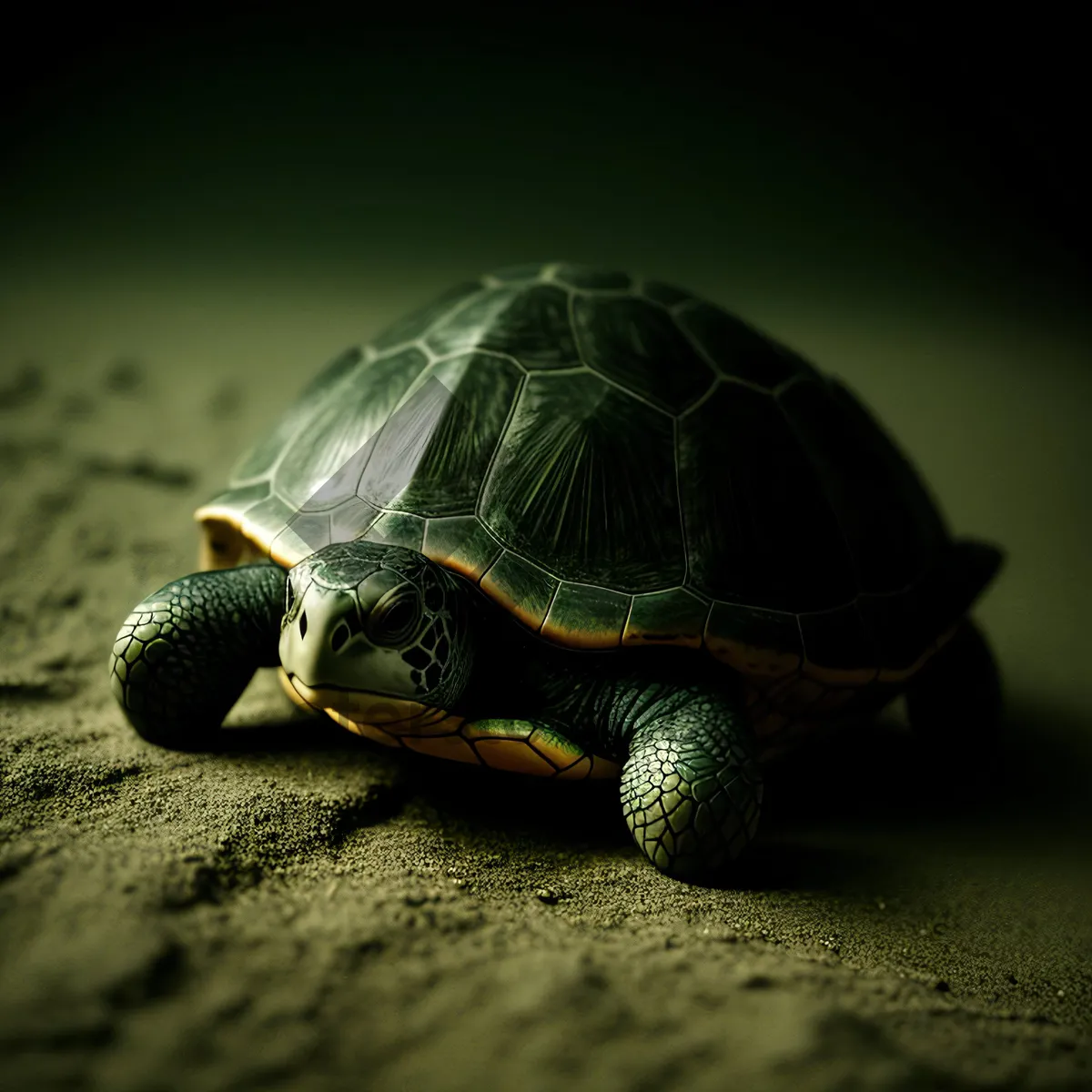 Picture of Terrapin Turtle: A Slow-moving Aquatic Amphibian with a Hard Shell